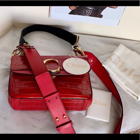 Chloé C bag Embossed ( medium)